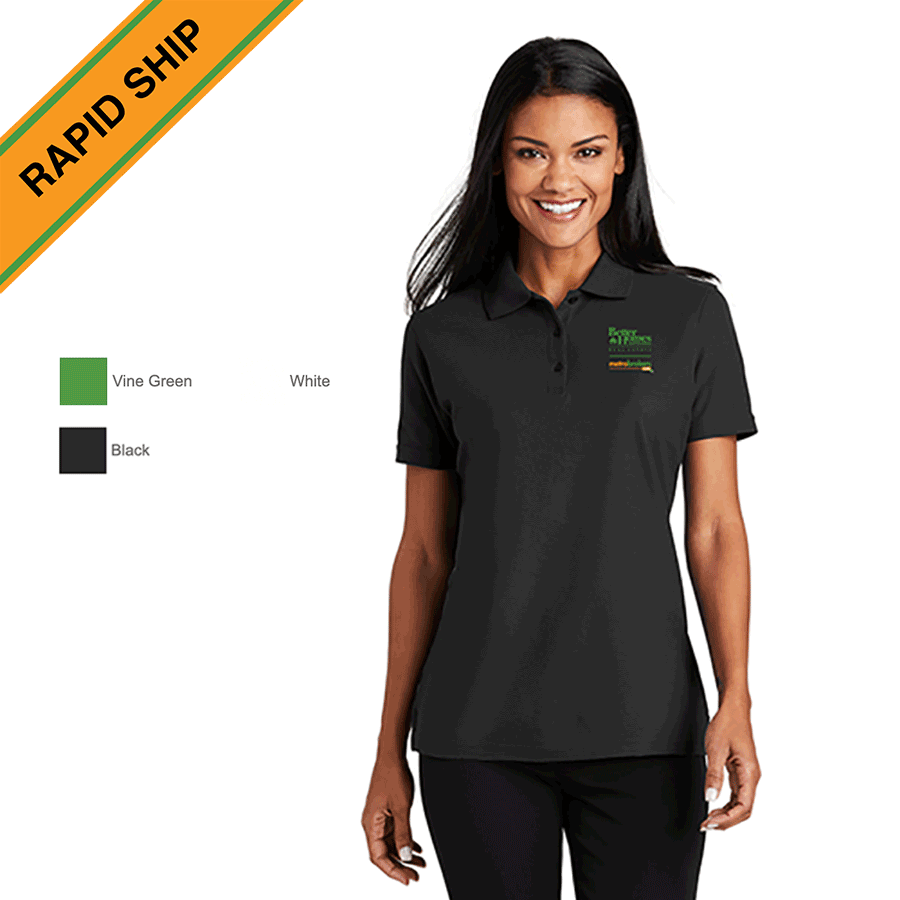 RAPID SHIP: Port Authority Ladies Stain-Resistant Polo (Black, White ...