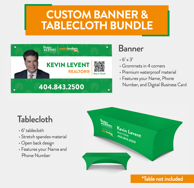 Custom Banner & Tablecloth Bundle Metro Brokers Supply